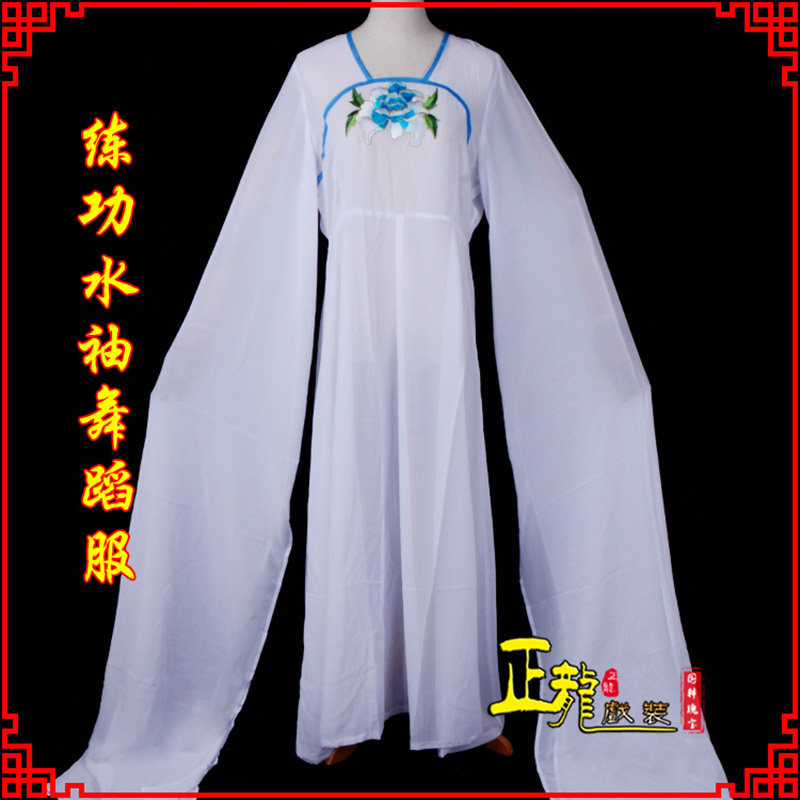 荥经花旦影楼古装水袖舞蹈服 胸花连衣裙